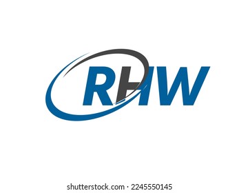 RHW letter creative modern elegant swoosh logo design