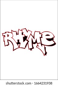 Imagen vectorial del trabajo del graffiti de rima