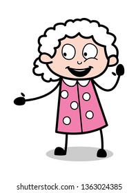 Rhyming - Old Cartoon Granny Vector Illustration