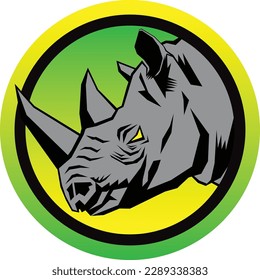 RHYNO EMBLEM, RHYNO LOGO, RHYNO ICON, ANIMAL, VECTOR ILLUSTRATION.