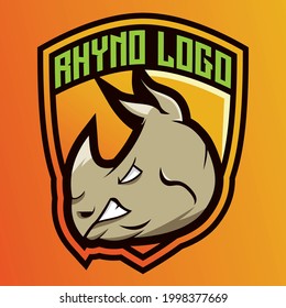 a rhyno logo vector on gradient background