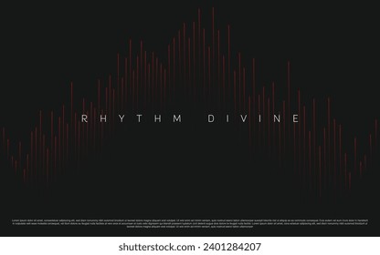 Rhythm Black and Red background. Abstract soundwave showcasing sound waves in deep luxurious red color. Useful for backgrounds, presentations, mailer, templates etc.