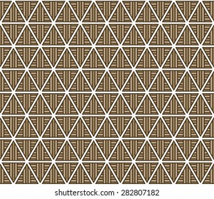 Rhythm brown color stripe triangle seamless pattern background vector. Inspiration from pharaoh headdress.
