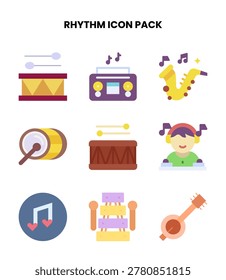 Rhythm collection featuring Flat icons for web and mobile.