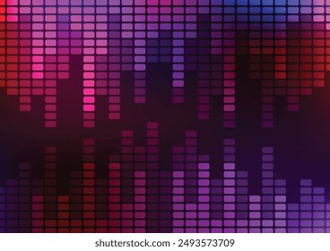 Rhythm graphic square sound program red background. vector illustration.