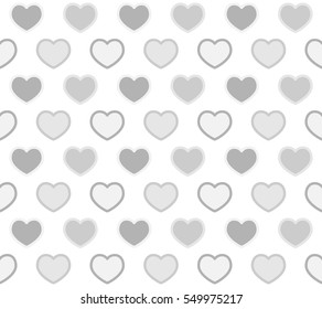 Rhythm gray color heart  pattern background vector for valentine day and every day