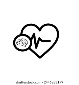 Rhythm of Heart and Mind vector line icon