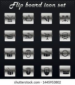 rhythm instruments vector flip mechanical icons for user interface design