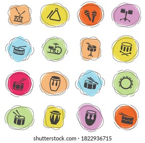 rhythm instruments web icons for user interface design