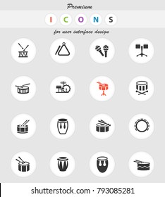 rhythm instruments web icons for user interface design