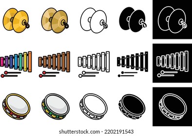 Rhythmus-Musikinstrument wie Cymbal, Glockenspiel, Tambourin