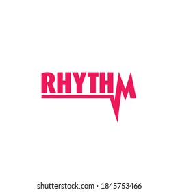 Rhythm script and rhythm curve vector logo design