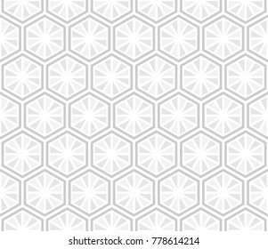 Rhythm soft gray color seamless hexagonal ornament pattern with triangle, Vector illustration