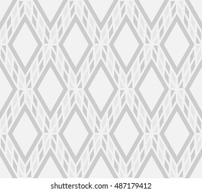 Rhythm soft gray lattice kite shapes seamless pattern background.