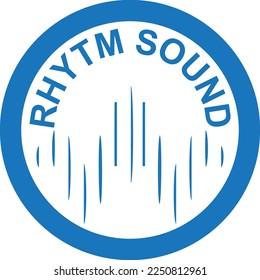 Rhythm sound icon, music rhythm icon blue vector