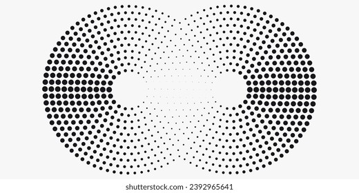 The rhythm of sound waves spirals circularly from a point