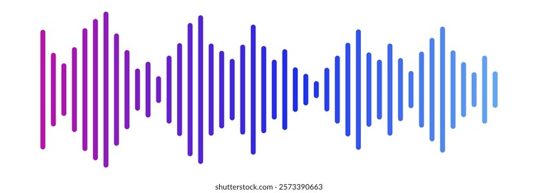 Rhythm symbol. Colorful gradient audio waveform pattern.