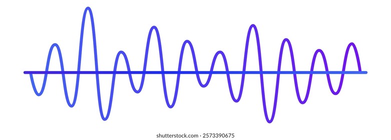 Rhythm symbol. Simple gradient soundwave line.