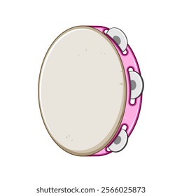 rhythm tambourine cartoon. percussion music, instrument jingles, dance sound rhythm tambourine sign. isolated symbol vector illustration