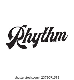 rhythm text lettering on white background.