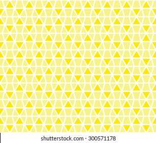 Rhythm yellow color star seamless pattern background vector. Repeating geometric shapes with triangle.