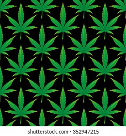 rhythmic floral seamless pattern, cannabis,  use gradient, opacity masks, clipping mask, vector