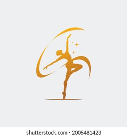 Rhythmic gymnast in professional arena logo
