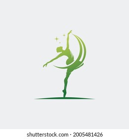 Rhythmic gymnast in professional arena logo