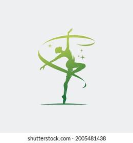 Rhythmic gymnast in professional arena logo