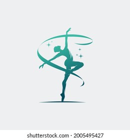 Rhythmic gymnast in professional arena logo