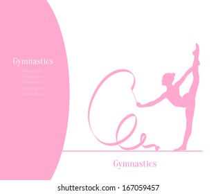 Rhythmic gymnastic abstract background. Pink design