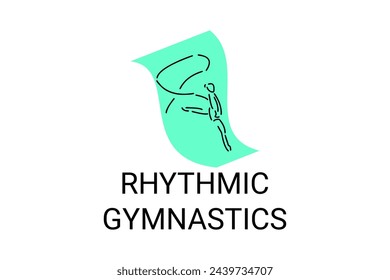 Rhythmic gymnastic sport vector line icon. practice gymnastic. sport pictogram, vector illustration.