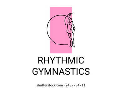 Rhythmic gymnastic sport vector line icon. practice gymnastic. sport pictogram, vector illustration.