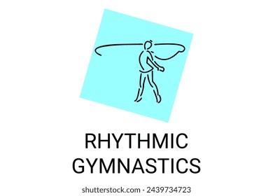 Ícono de línea vectorial de deporte rítmico. práctica de gimnasia. pictograma deportivo, ilustración vectorial.