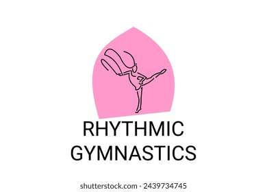 Rhythmic gymnastic sport vector line icon. practice gymnastic. sport pictogram, vector illustration.