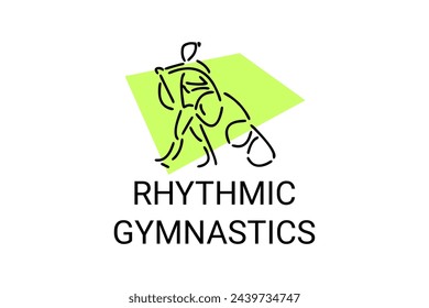 Rhythmic gymnastic sport vector line icon. practice gymnastic. sport pictogram, vector illustration.