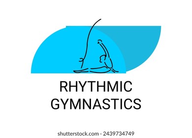 Rhythmische Gymnastik Sport Vektor Linie Ikone. Üben Gymnastik. Sport Piktogramm, Vektor-Illustration.