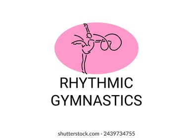 Rhythmic gymnastic sport vector line icon. practice gymnastic. sport pictogram, vector illustration.