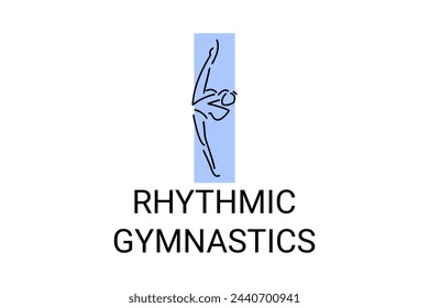 Rhythmic gymnastic sport vector line icon. practice gymnastic. sport pictogram, vector illustration.