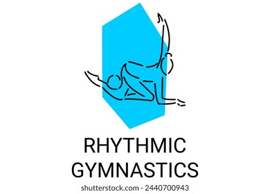 Rhythmic gymnastic sport vector line icon. practice gymnastic. sport pictogram, vector illustration.