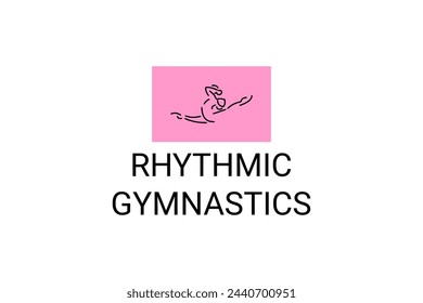 Rhythmic gymnastic sport vector line icon. practice gymnastic. sport pictogram, vector illustration.