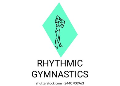 Rhythmic gymnastic sport vector line icon. practice gymnastic. sport pictogram, vector illustration.