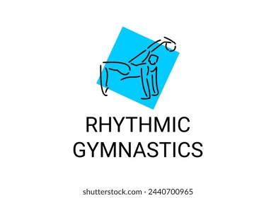 Ícono de línea vectorial de deporte rítmico. práctica de gimnasia. pictograma deportivo, ilustración vectorial.