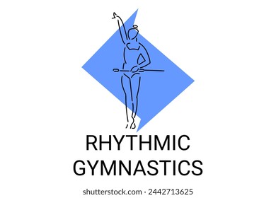 Ícono de línea vectorial de deporte gimnástico rítmico. práctica gimnástica. pictograma deportivo, ilustración vectorial