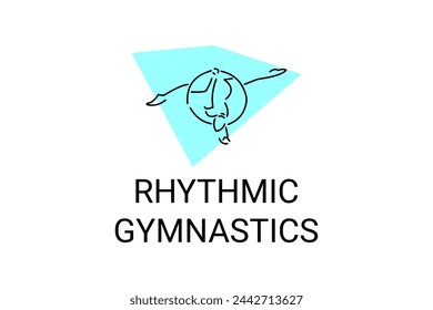 Ícono de línea vectorial de deporte gimnástico rítmico. práctica gimnástica. pictograma deportivo, ilustración vectorial