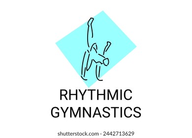 Ícono de línea vectorial de deporte gimnástico rítmico. práctica gimnástica. pictograma deportivo, ilustración vectorial
