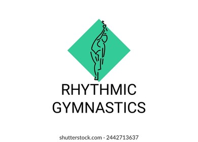 Rhythmic gymnastic sport vector line icon. practice gymnastic. sport pictogram, vector illustration
