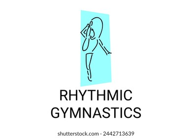 Rhythmic gymnastic sport vector line icon. practice gymnastic. sport pictogram, vector illustration