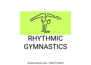 Ícono de línea vectorial de deporte gimnástico rítmico. práctica gimnástica. pictograma deportivo, ilustración vectorial