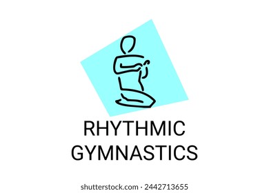 Rhythmic gymnastic sport vector line icon. practice gymnastic. sport pictogram, vector illustration